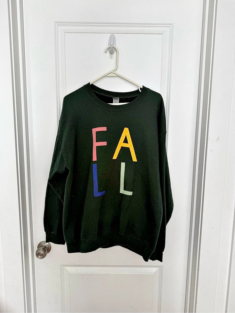Gildan Heavy Blend Crewneck Sweatshirt Color Block Green Large